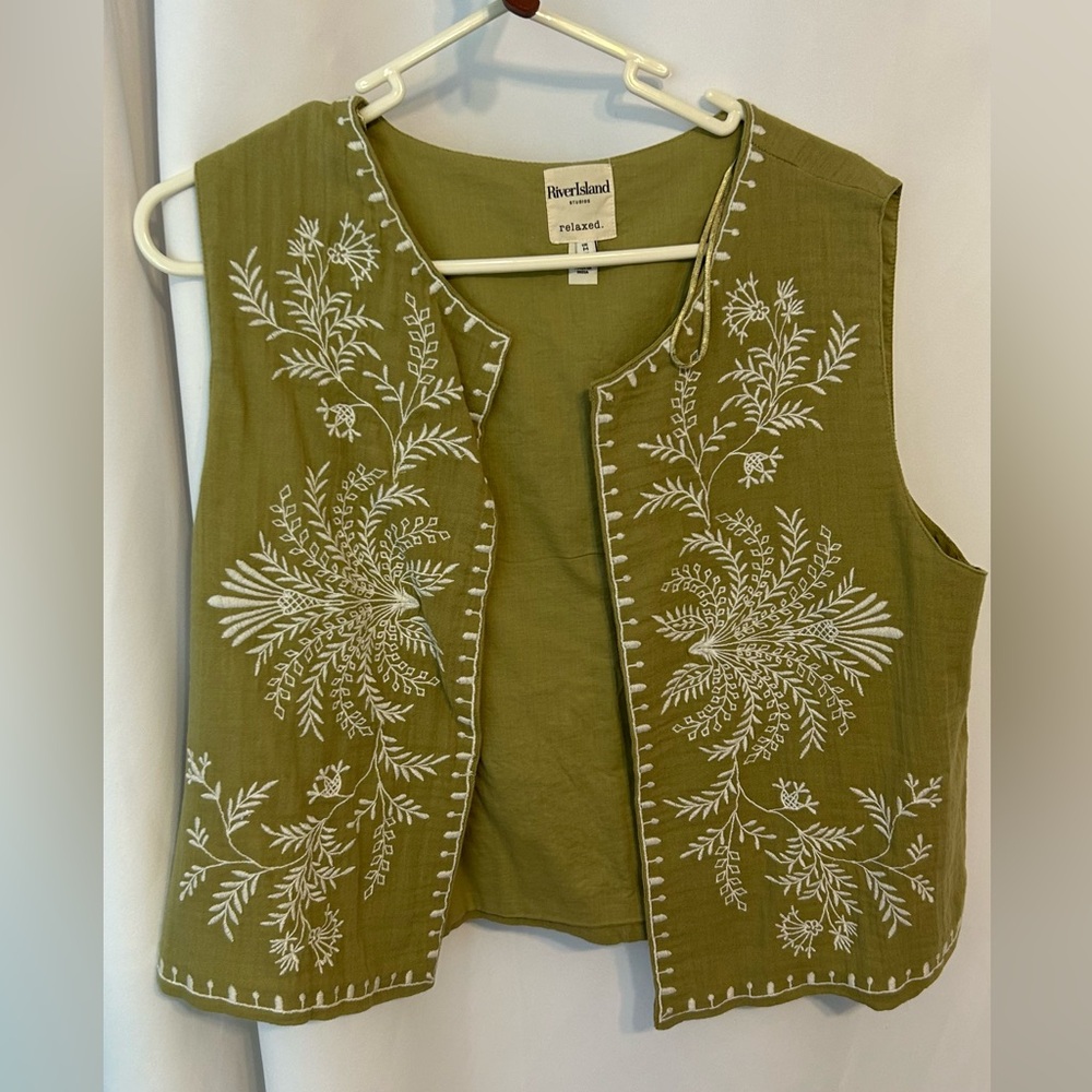 River island embroidered waist coat